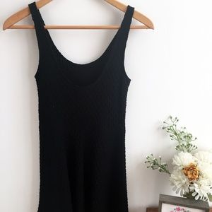 Adorable Black Skater-Style Textured Dress